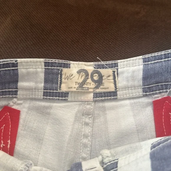 Free People Striped Jeans with Red Star Patch - Picture 3 of 7